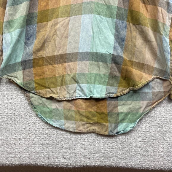 Anthropologie Isabella Sinclair Shirt Womens S Flannel Popover Plaid Tunic Boho - Picture 5 of 14